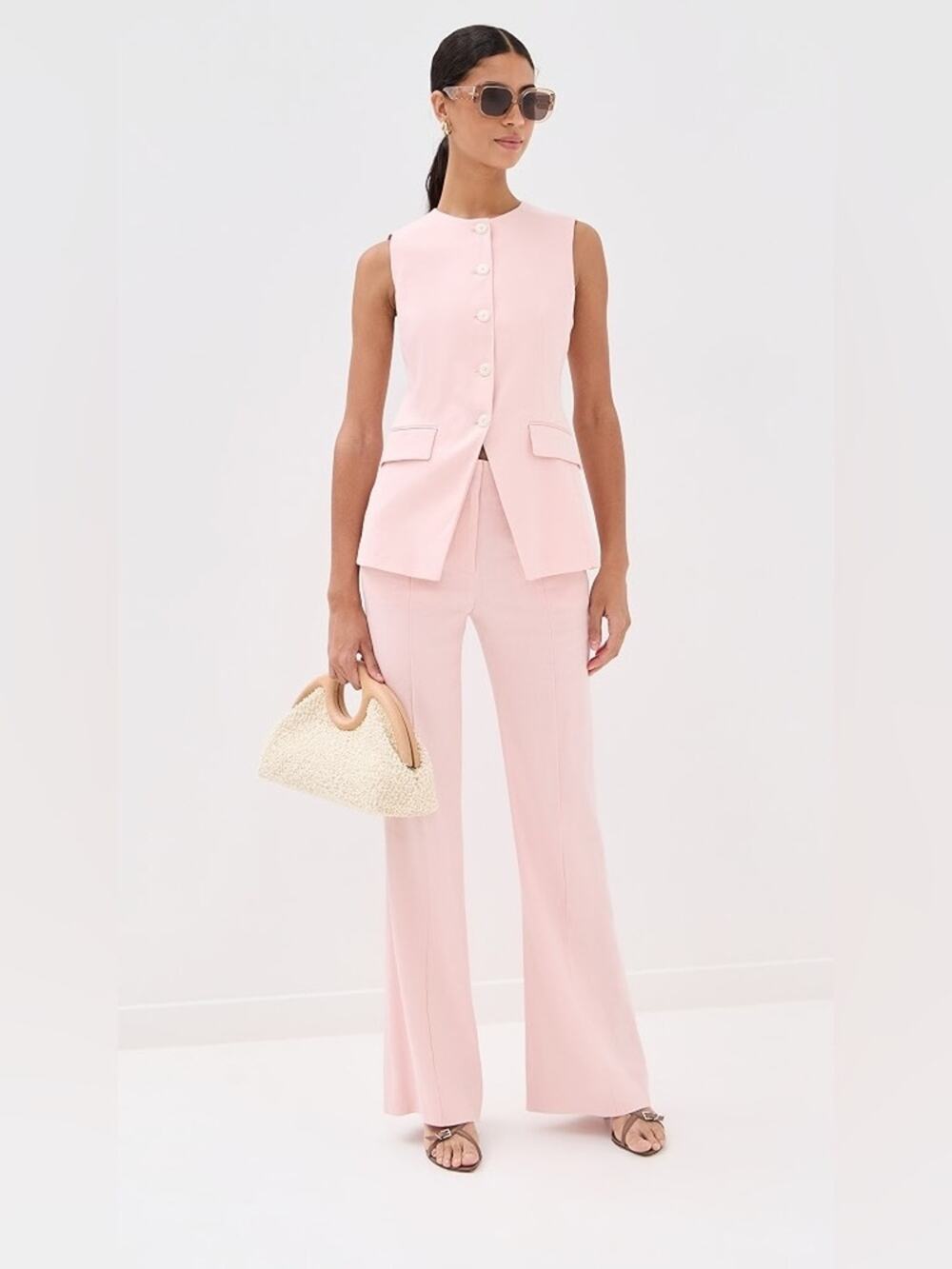 VERONICA BEARD Lois Linen Vest Top in Pinkshell Size 8